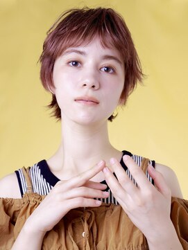 ピークアブー アヴェダ ギンザシックス(PEEK-A-BOO AVEDA GINZASIX) 大人ショート　シアーショートコーラルピンクカラーオイルカラー