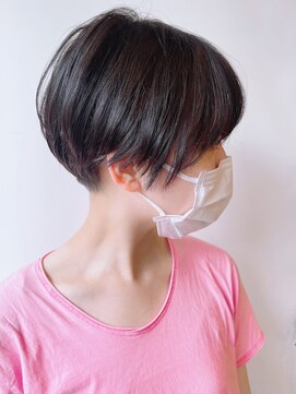モリオフロムロンドン 原宿本店(morio from London) 【morio 原宿】刈り上げショートマッシュ　黒髪　丸顔　前髪長め