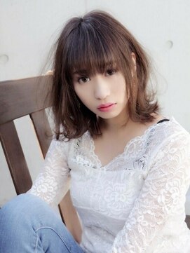 エムスラッシュ センター南(M.SLASH) ■ココアブラウン外ハネミディアムM.SLASHセンター南16-12★