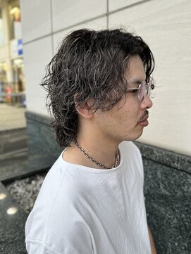 エクファフォーメン(EX-FA FOR MEN) ベリーショート/ダークアッシュ/ニュアンスパーマ/韓国マッシュ