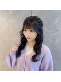 黒髪ロング10代20代ヘアアレンジ名古屋