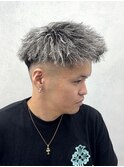 ツイストパーマ/ホワイトメッシュ/ジェットモヒカン