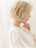 ハイトーンカラーニュアンスパーマショートボブZ川口10代20代