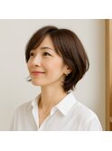 大人ショートボブ アッシュブラウン 20代 30代 40代 50代 60代