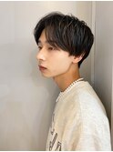 毛流れセンターパートニュアンスパーマ博多