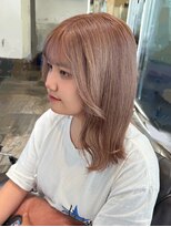 アローナ(ARONA)&nbsp;ブリーチカラー×ミルクティーベージュ◎韓国風くびれヘア