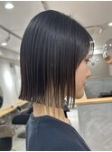 暗髪でも抜け感◎ぱつっとボブ【シン】【ラッキーヘア加古川】