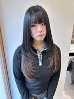 ネオリーブウリ 二子玉川店(Neolive uri) ミディアムヘア暗めカラーデザインカラーフェイスフレーミング