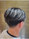 メンズメッシュキャップカラー２ブロックセンターパート