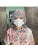 ミルクティーブロンドニュアンスウルフワンホンレイヤー渋谷