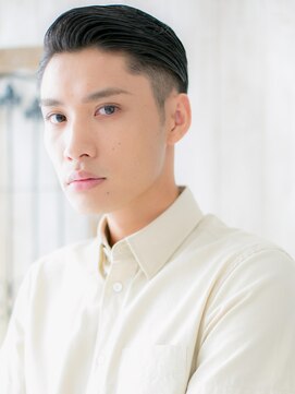 メンズヘア ビーセカンド 草加店(MENS HAIR B-2) 20代30代立ち上げオールバック七三分けブラッククロップa1草加