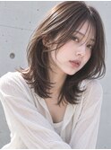 ミディアムレイヤー／顔まわりレイヤー／前髪カット／学割