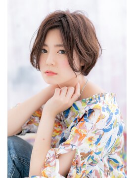 ミック ヘアアンドビューティー 大山店(miq  Hair&Beauty) センターパートショコラアッシュ前下がりふわふわボブa1