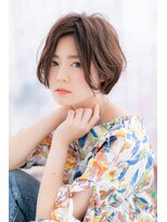 ミック ヘアアンドビューティー 大山店(miq Hair&Beauty) センターパートショコラアッシュ前下がりふわふわボブa1