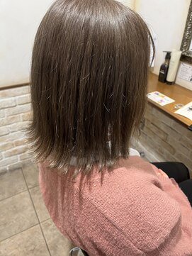 ネオリーブカップ 町田店(Neolive capu) Wカラー * ミルクティーベージュ【透明感カラー/ブリーチ】