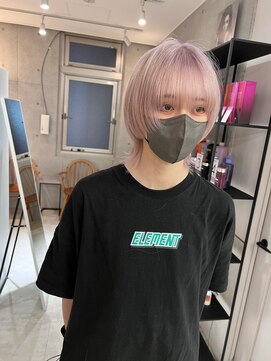 黒髪/グレーベージュ/レイヤーロング/前髪パーマ[鹿児島駅]