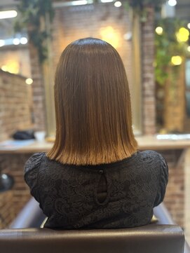 モニカ 鶴ヶ峰店(Monica) 切りっぱなしボブ×ストレート/縮毛矯正