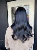 20代/30代/小顔/大人可愛い/ロング/ブルーブラック/暗髪