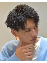 フリーク バーバーショップ 都島店(FREAK BARBER SHOP) 黒髪無造作コンマバング縦落ちツイストスパイラルパーマ