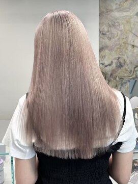 ソル ジングウマエ(SOL JINGUMAE) 原宿ペールピンクベージュブロンドシルバー顔周りレイヤー韓国風