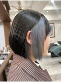 インナーカラー/ライトブルー/ボブ/デザインカラー/20代