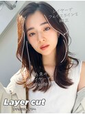 レイヤーロング20代30代40代大人可愛い毛先ワンカール後れ毛