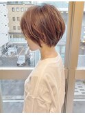 大人可愛い20代30代40代黒髪前下がりショートボブ丸みショート◎