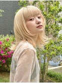 ブロンド　セミウルフ　カジュアルウルフ