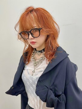 エアー 青山(AIR) デザインカラーオレンジカラーレイヤーカット