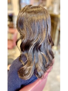 ふんわりセミロング/パーマ/髪質改善/白髪染め