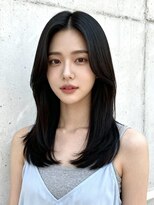 エイチ 大阪梅田(H)&nbsp;ミルクティーベージュウルフパーマミディアムヘア50代髪型