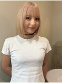ホワイトベージュ/ハイトーンボブ/名古屋ボブ
