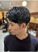 アクティブショートツーブロックアップバングメンズ