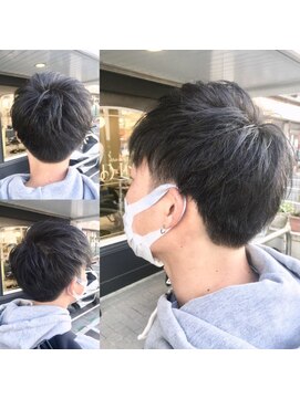 ディーリンク 南橋本店(HAIR MAKE DLINK) メンズブルーアッシュショート