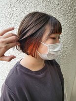 スタイル 茅ヶ崎店(STYLE) 【零也】ミニボブ×インナーペールオレンジ