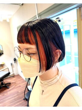 ヨナサン(Yona Saint) ボブ/インナーカラー/ブリーチ/オレンジカラー