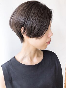 モリオフロムロンドン 原宿本店(morio from London) 【モリオ原宿】黒髪ショートボブ　ハンサムショート　前髪なし