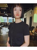 前髪ダウンパーマとパッツンボブ♪