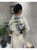 振袖ヘアシンプルシニヨン