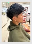 メンズ 爽やか無造作ツーブロック パーマスタイル