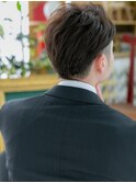 ■七三分け黒髪刈り上げツーブロックショート107-5戸頭30代40代