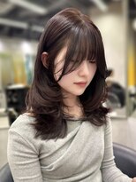 ブロウ ネックス ザ サロン 表参道(VLOW nex the salon)&nbsp;ワインレッド　ミディアムレイヤー　韓国