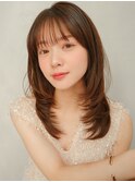 斜めバング愛され大人可愛いシースルーバングイメチェン美髪