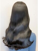 ビーポッシュ ジャスパー店(Be Posh) 髪質改善カラーくびれ巻き髪ロングヘア透明グレージュ夏カラー