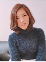 ヘアーアート リアンジュ(hair art Lienge)&nbsp;ゆるふわワンカールロブ☆【ミルクチョコレート/カール】