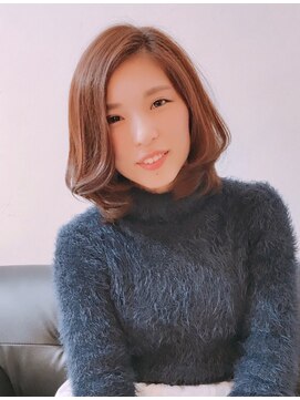 ヘアーアート リアンジュ(hair art Lienge) ゆるふわワンカールロブ☆【ミルクチョコレート/カール】