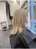 ミルクティーブロンドダークブルーワンホンレイヤー