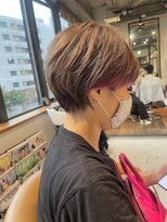 リバレッジ 白金(Leverage)&nbsp;白髪染めでも出来るハイライトショート【白金/目黒】担当 濱口