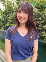 ビュートリアム265(BEAUTRIUM 265)&nbsp;ブリーチなしカラー 顔まわりレイヤー ピンクブラウン 艶カラー