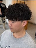 栃木緩め波巻きパーマシャドウパーマメンズマッシュウルフカット